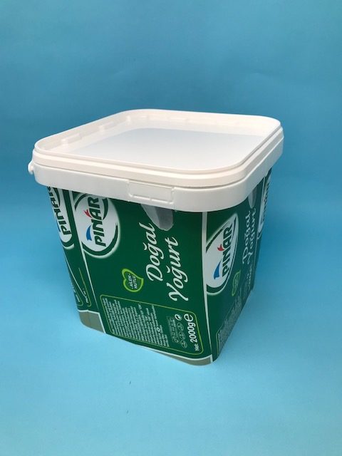 5L square bucket with IML (In mould labelling)