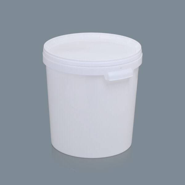 30ltr White Container No Handle with White Lid